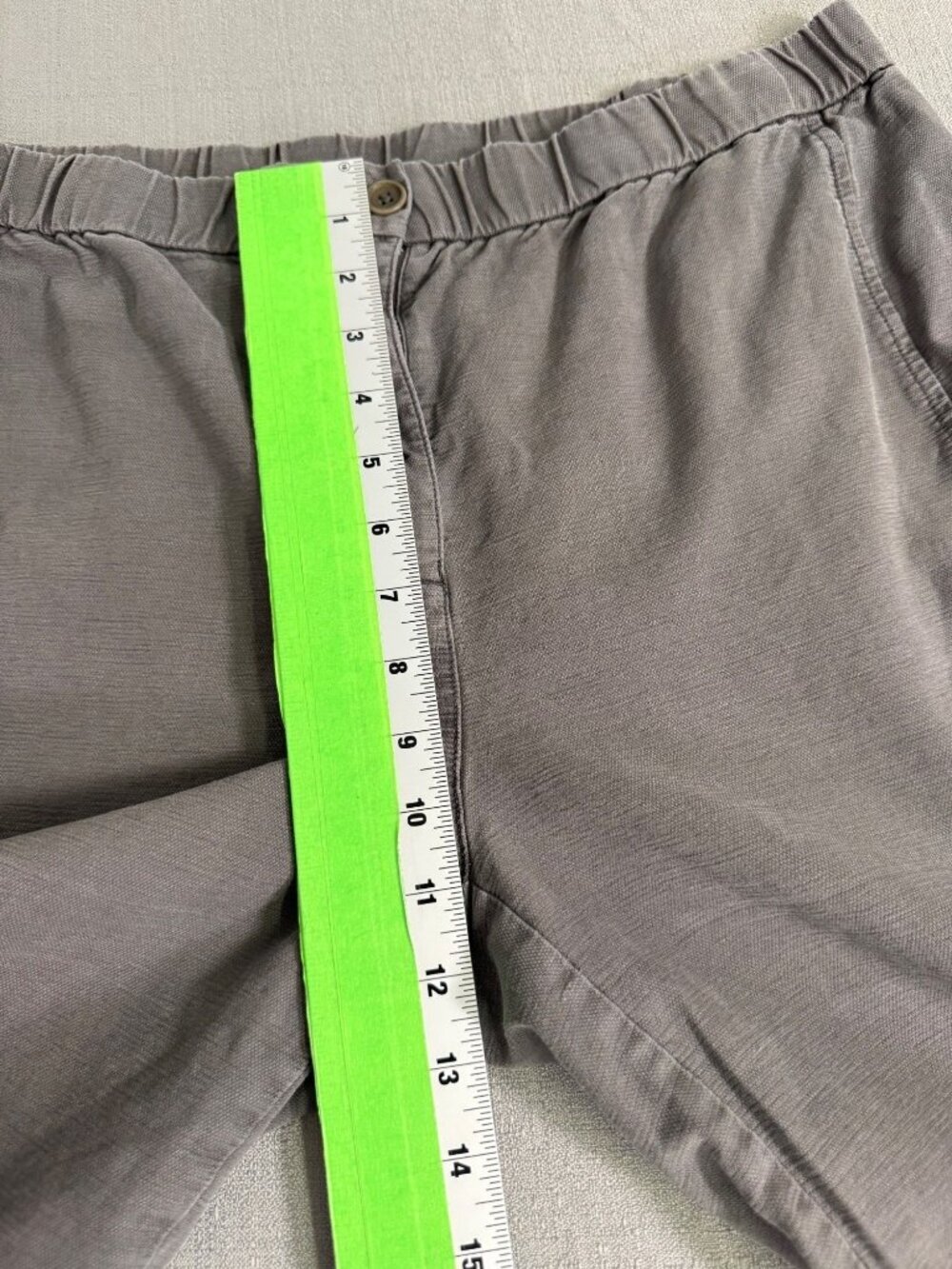 Eileen Fisher Cotton Hemp Stretch Lantern Pant Easy Fit Ankle Length Grove Large - Picture 8 of 16